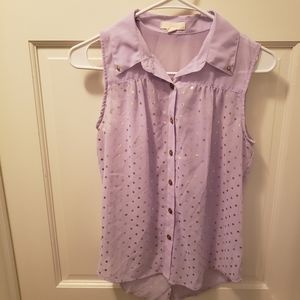 Purple sheer button down